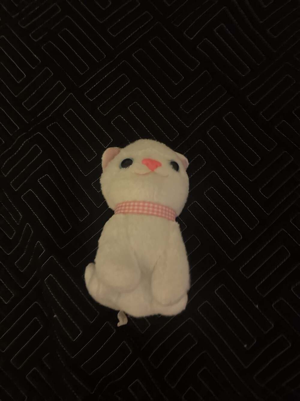 Sanrio Hello Kitty White Cat Plush with Pink Gingham Collar